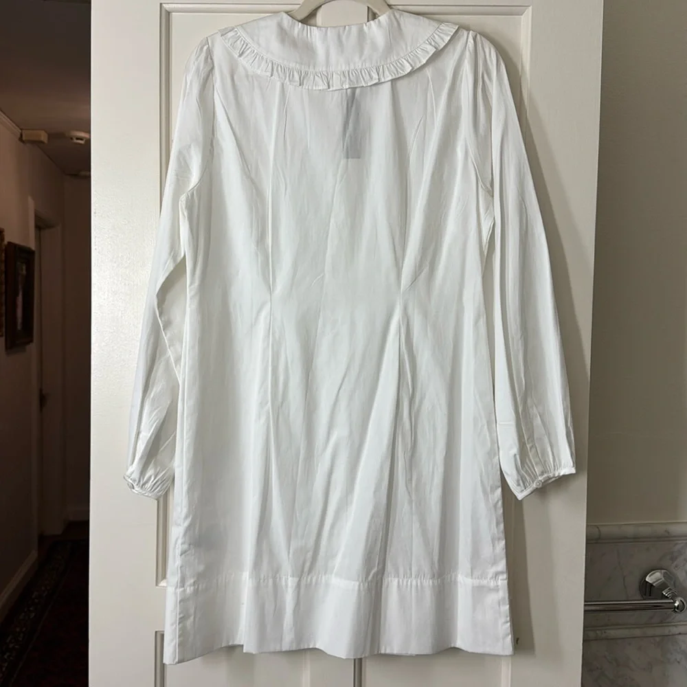 J.Crew Ruffle-collar mini shirtdress in cotton poplin BS809